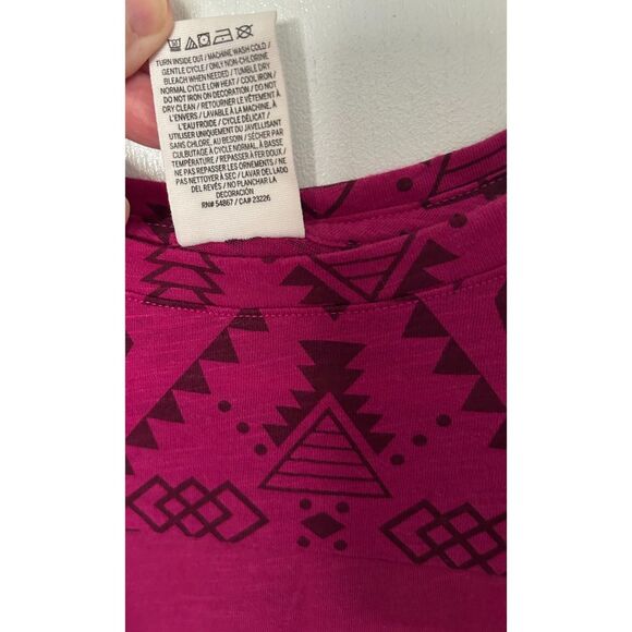 PINK Victoria's Secret Tribal Solid Print T-Shirt Tee size XS Fuchsia E56 - Picture 10 of 10